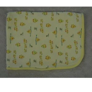 Little Me Yellow Ducks Baby Blanket Lovey Thin Jersey Knit Orange Blue Green